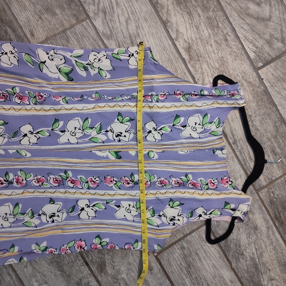 Floral Sleeveless Dress in Purple and Yellow #256 - Picture 4 of 4